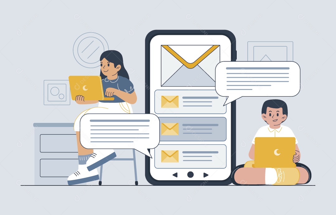 Correio Eletrônico Ilustração Vetor EPS