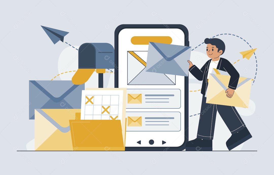 Correio Eletrônico Ilustração Vetor EPS