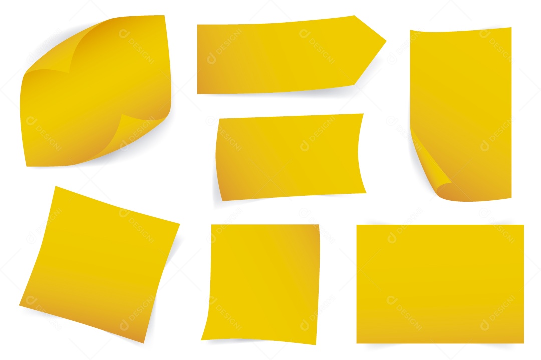 Conjunto de Etiquetas Amarelas Ilustração Vetor EPS