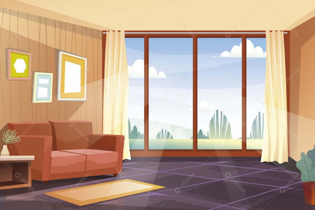 Cenário de Casa Ilustração Vetor EPS