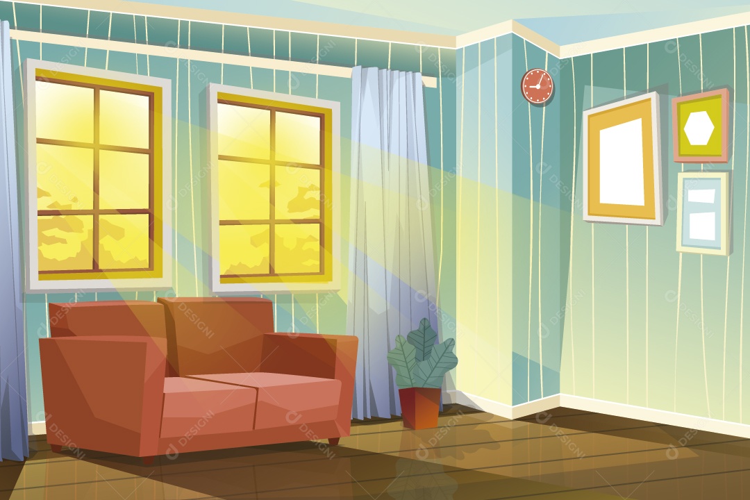 Cenário de Casa Ilustração Vetor EPS