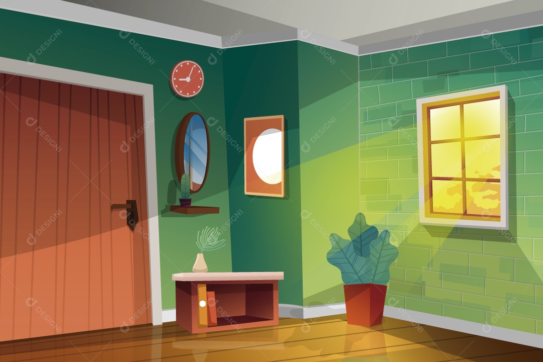 Cenário de Casa Ilustração Vetor EPS