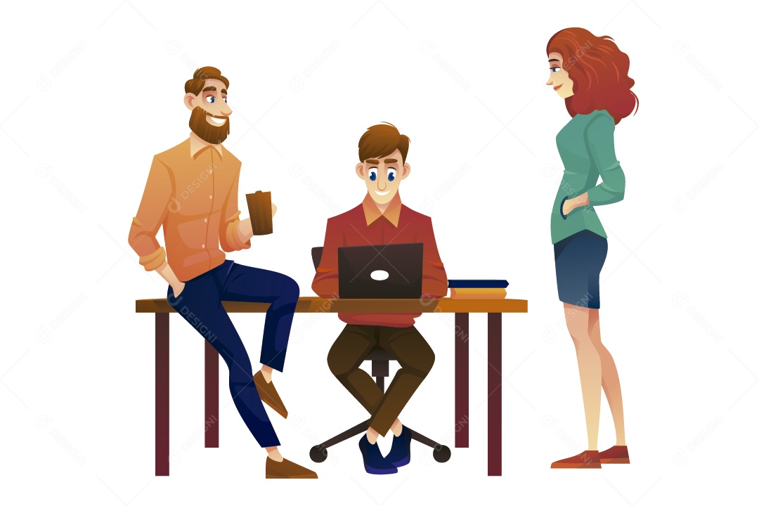 Personagem Trabalhando Ilustração Vetor EPS