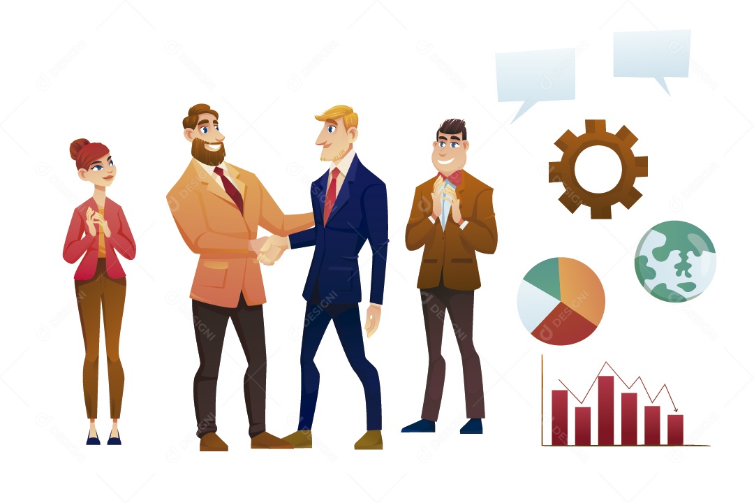 Prensagens Empresários Ilustração Vetor EPS