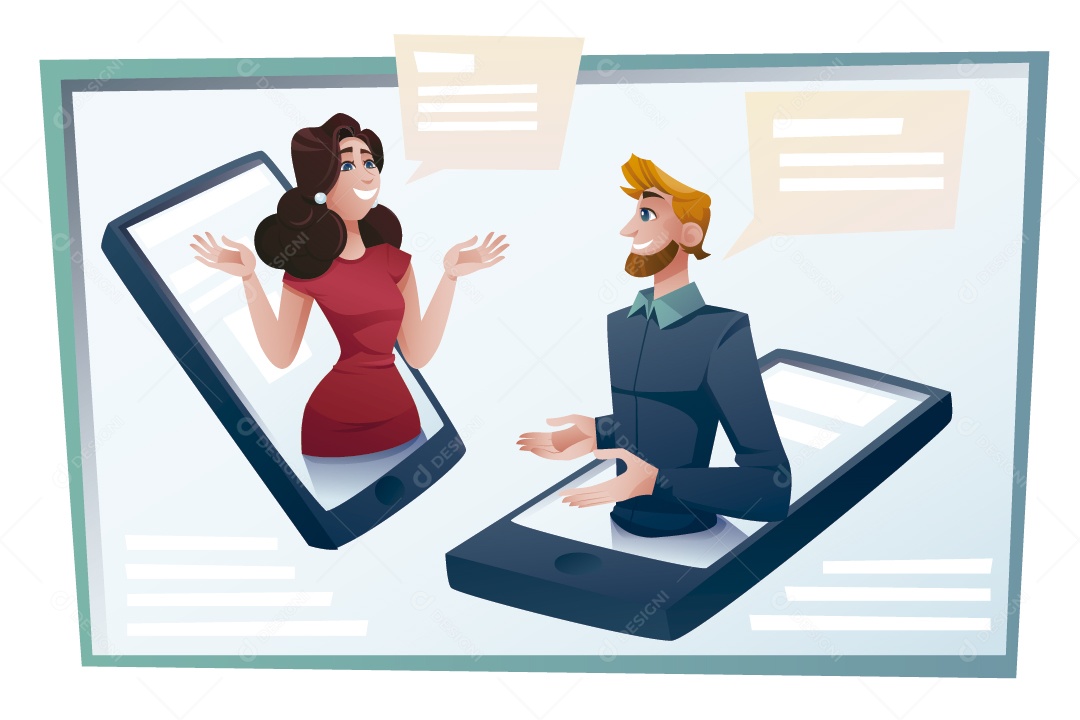 Conversas Online Ilustração Vetor EPS