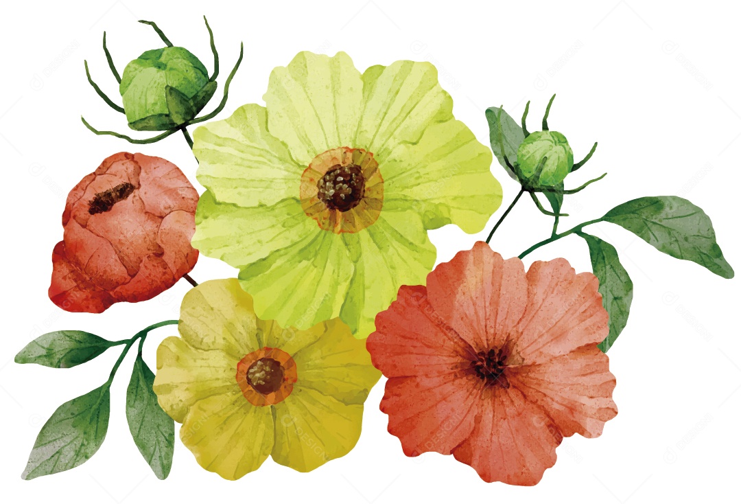 Flores Ilustração Vetor EPS