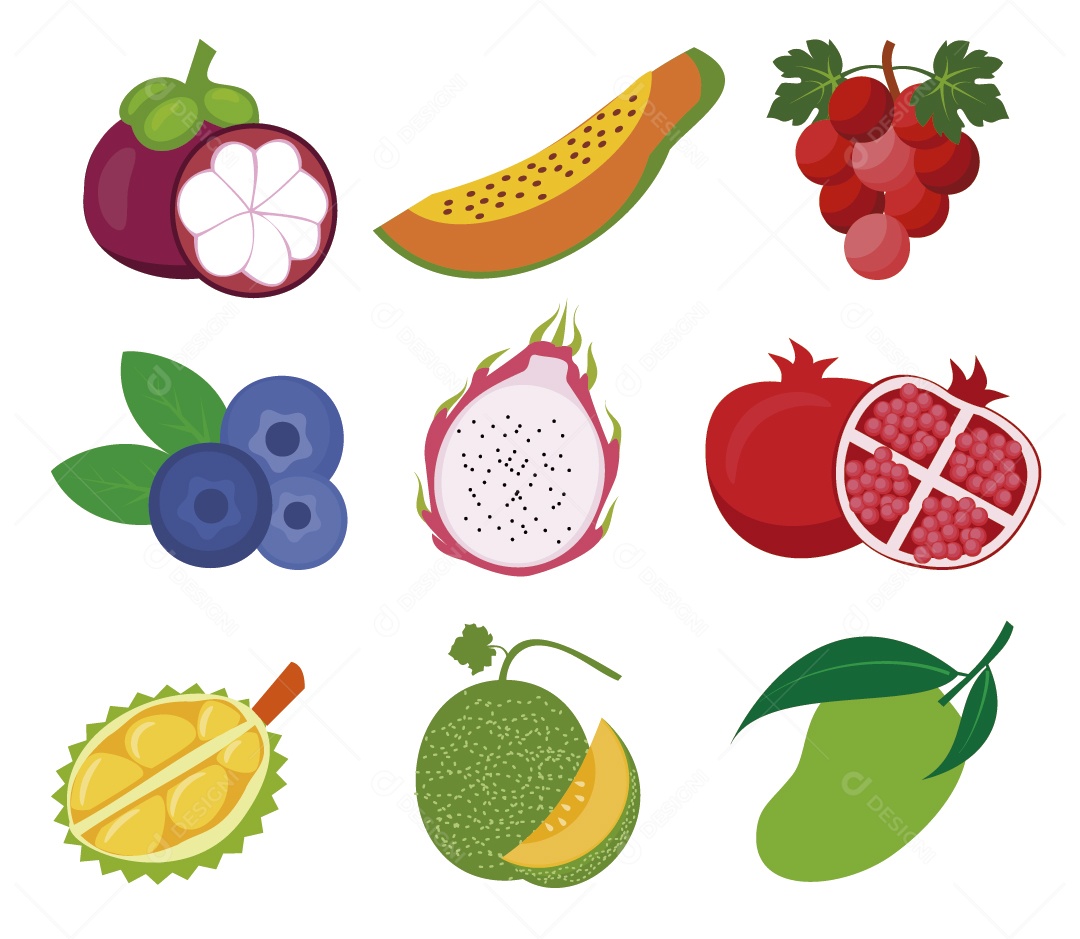 Ilustrações de Frutas Vetor EPS