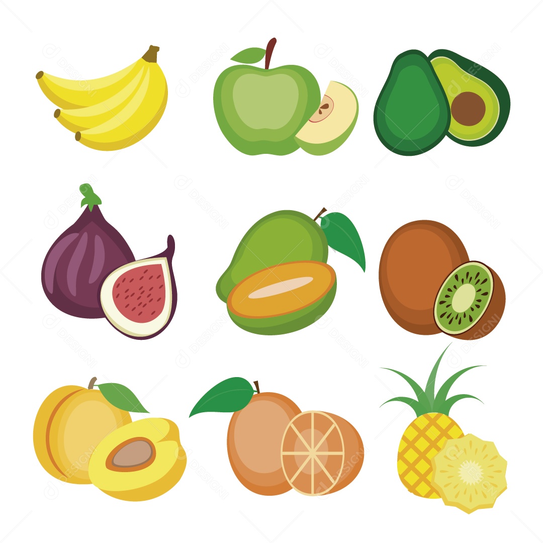 Ilustrações de Frutas Vetor EPS