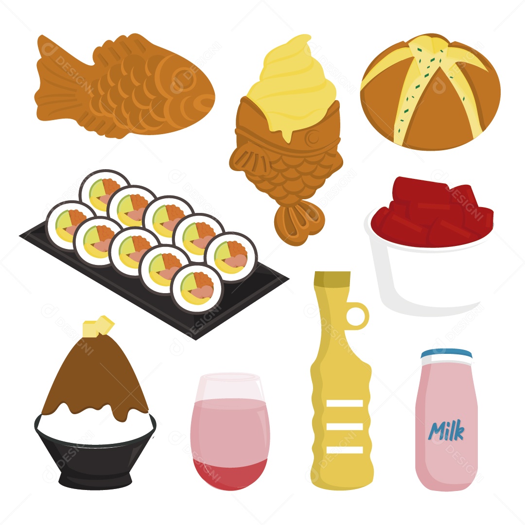 Ilustrações de Comidas Vetor EPS