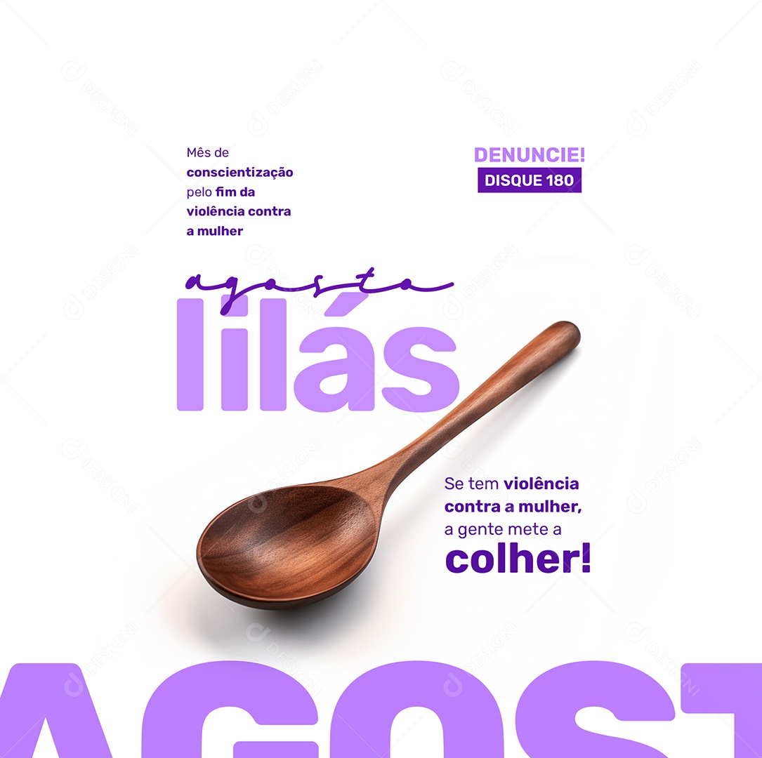 Agosto Lilás Social Media PSD Editável