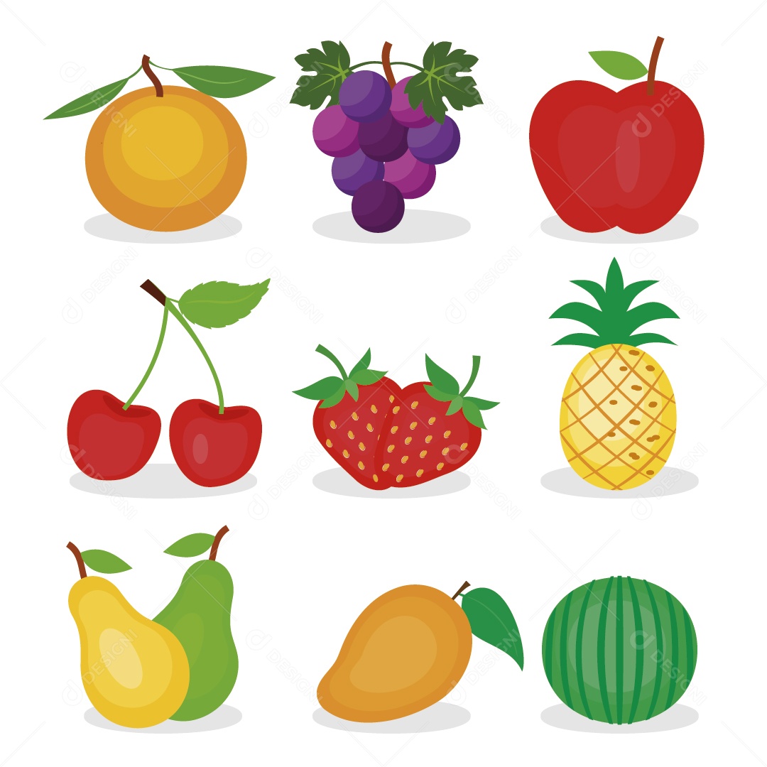 Ilustrações de Frutas Vetor EPS