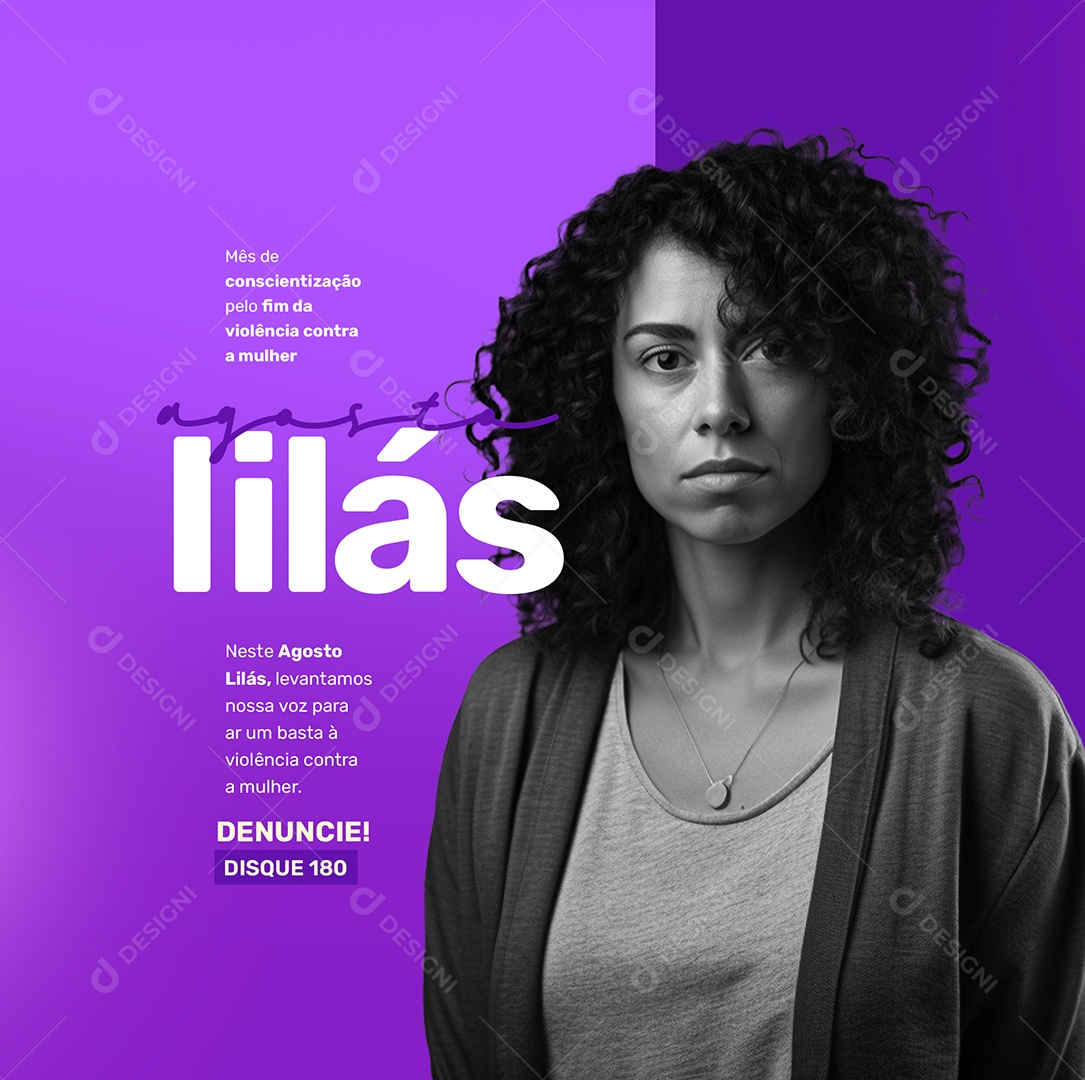 Agosto Lilás Social Media PSD Editável
