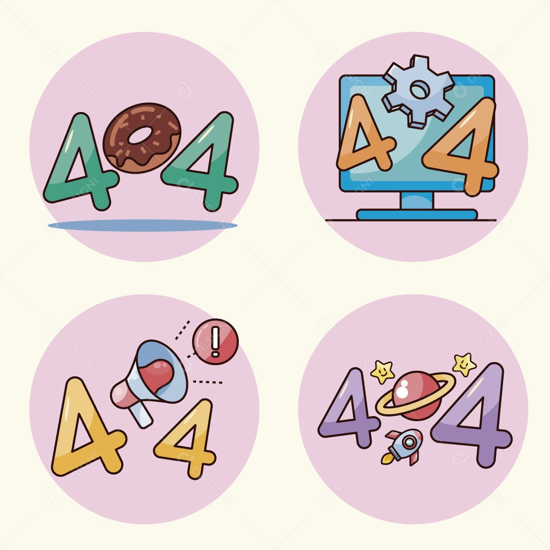 Número 4 Ilustrações Vetor EPS