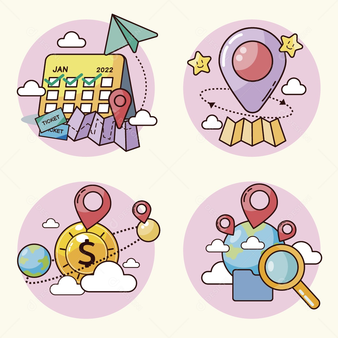 Vários Conteúdos Ilustrações Vetor EPS