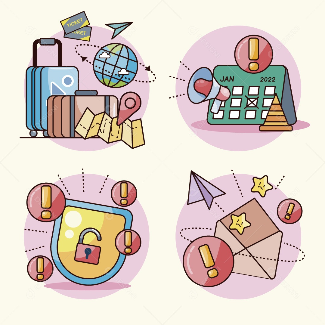 Vários Conteúdos Ilustrações Vetor EPS