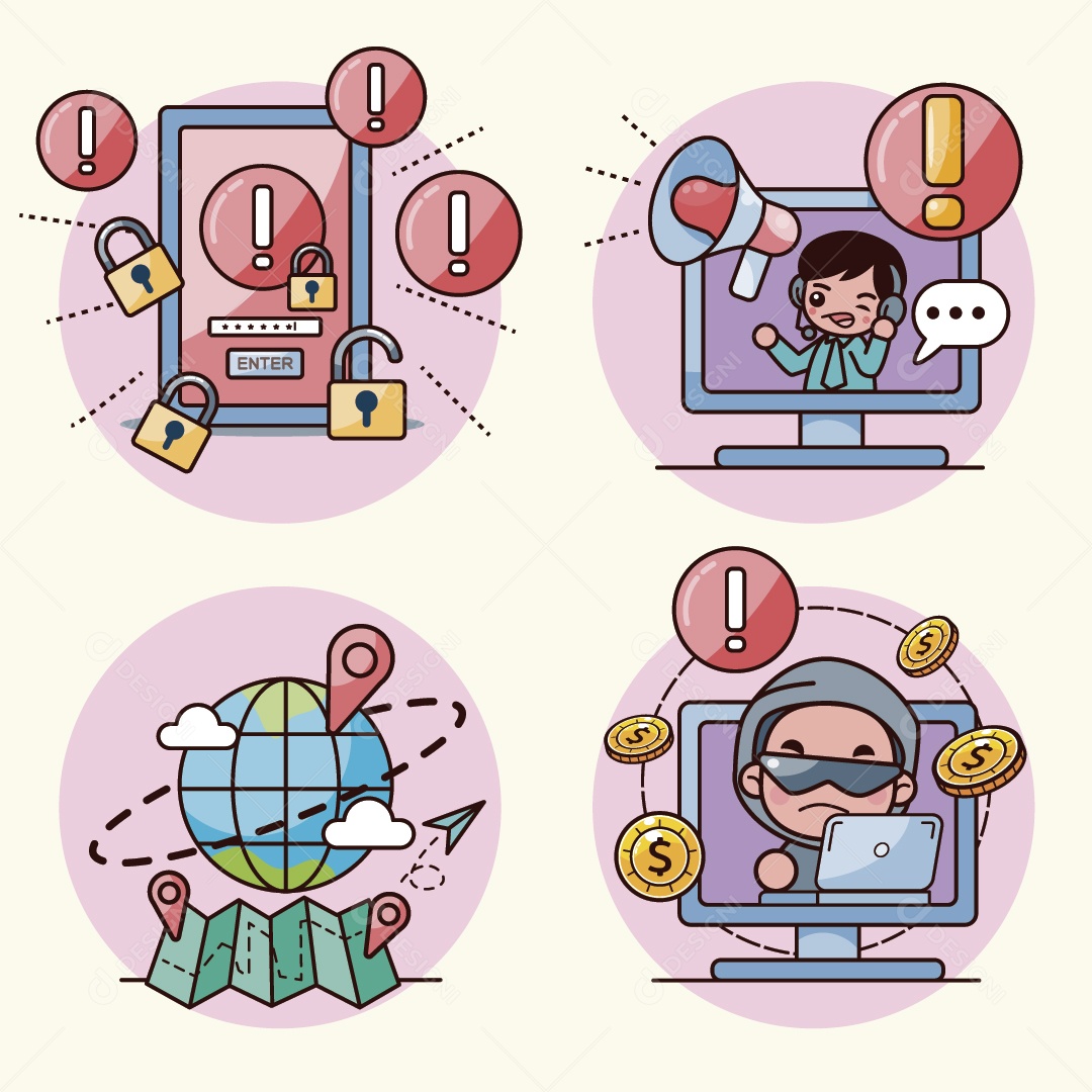 Vários Conteúdos Ilustrações Vetor EPS