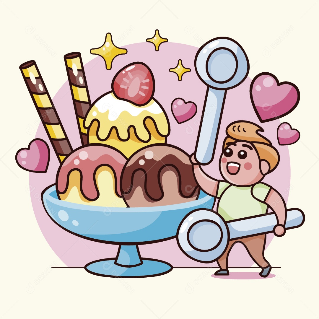 Ilustração de Sundae Vetor EPS