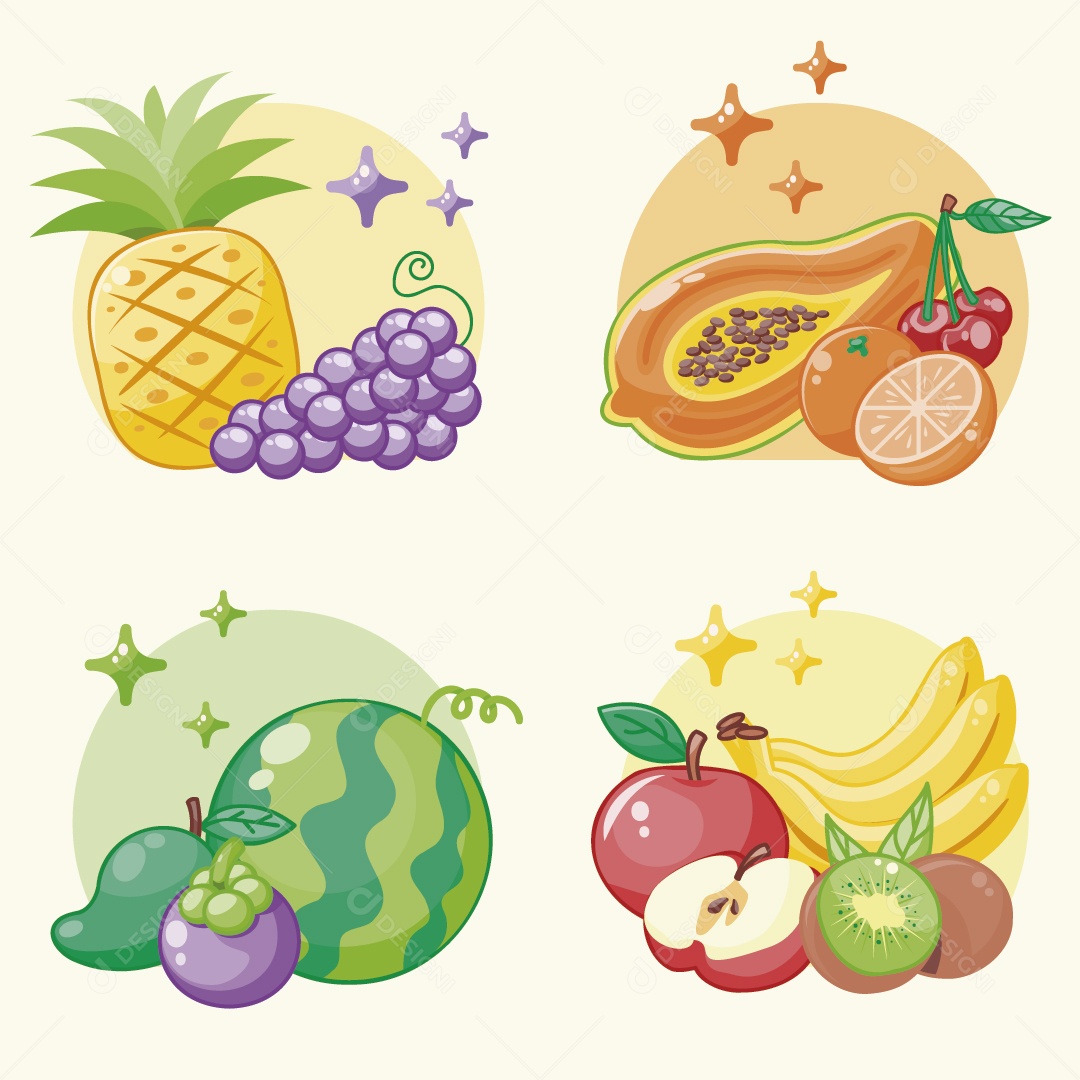 Ilustrações de Frutas Vetor EPS