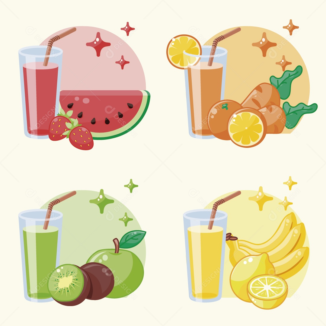 Ilustrações de Suco de Frutas Vetor EPS