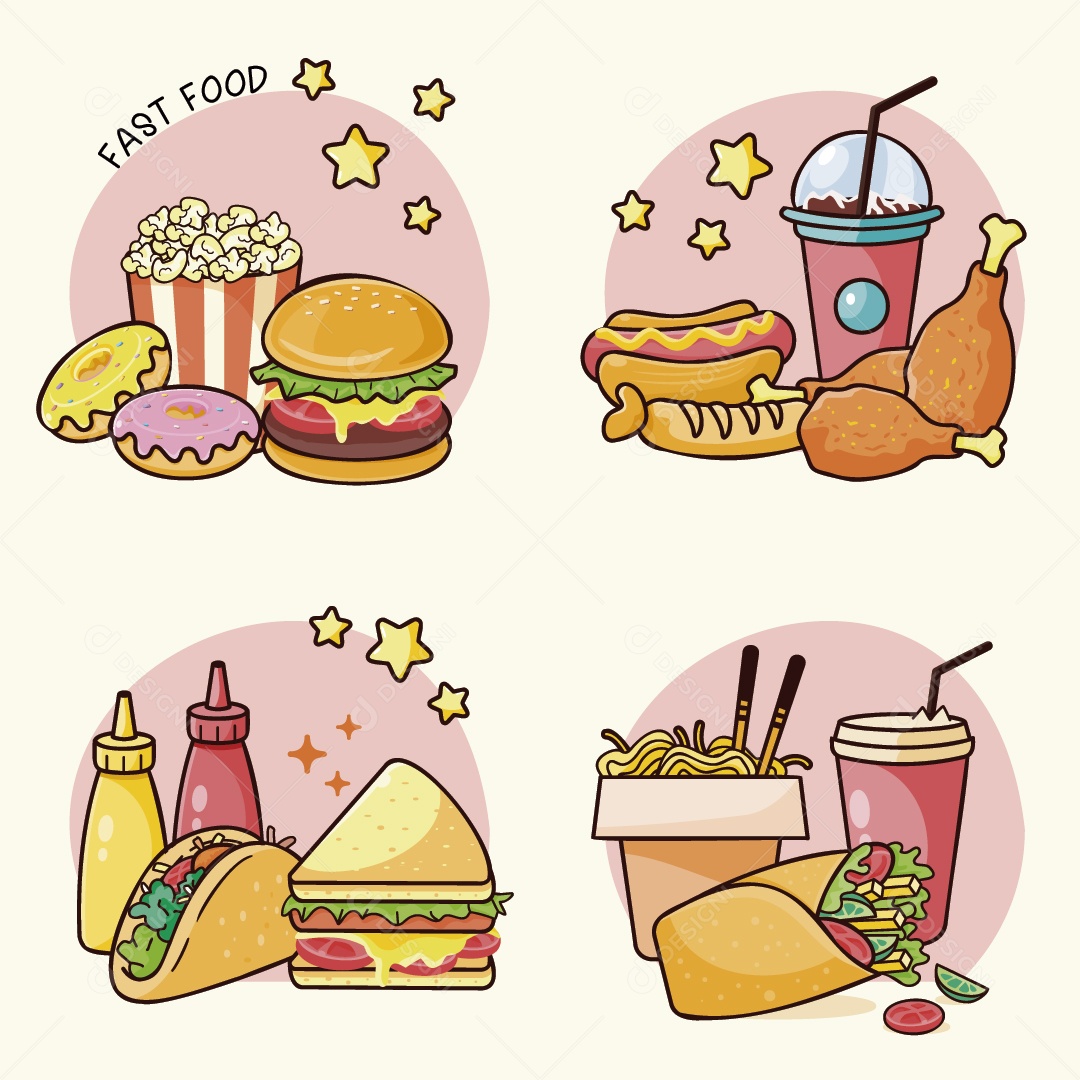 Ilustrações de Comidas Vetor EPS