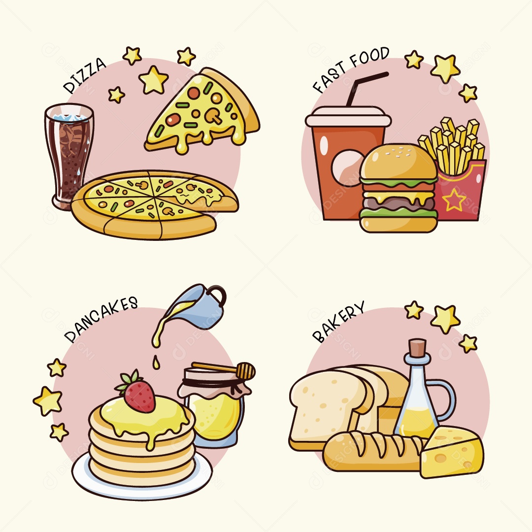 Ilustrações de Comidas Vetor EPS