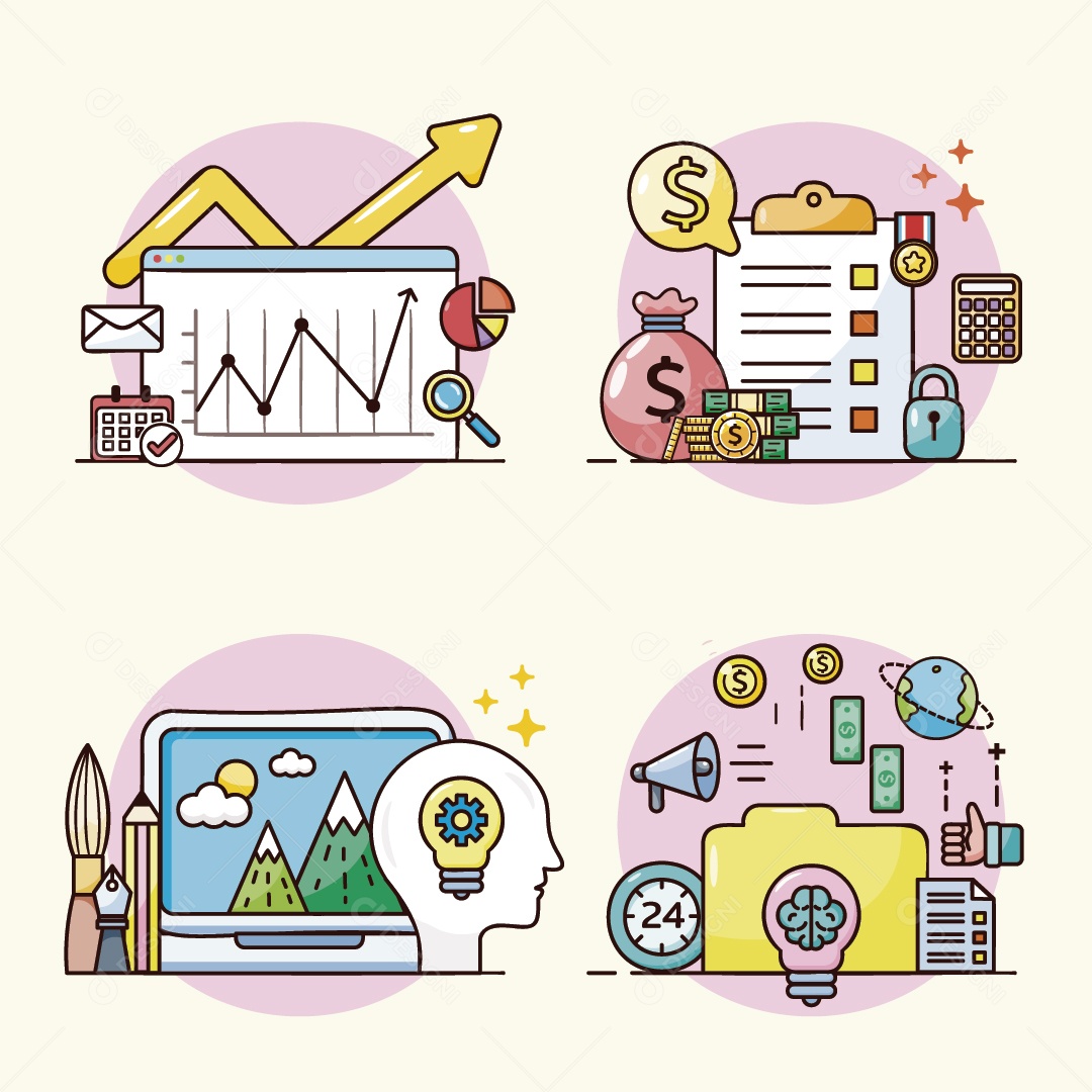 Financias Ilustração Vetor EPS