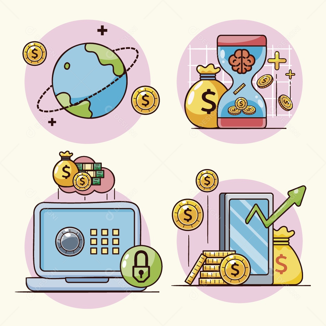 Banco Ilustração Vetor EPS