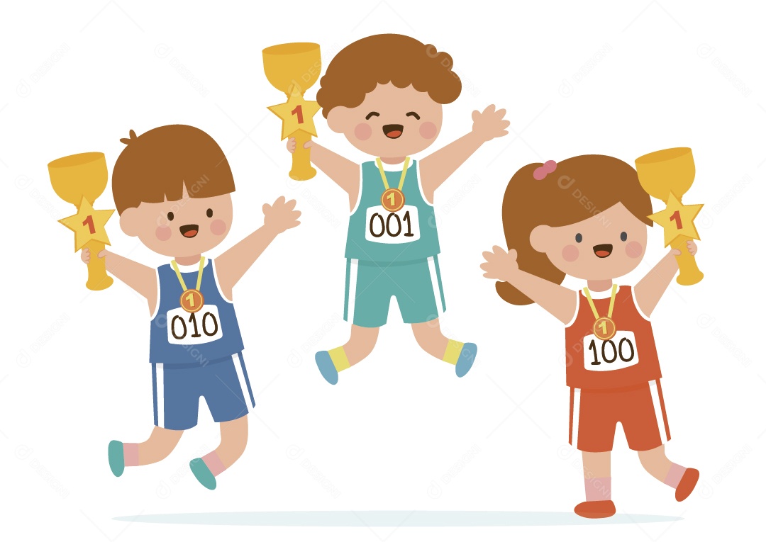 Personagens com Troféu Vetor EPS