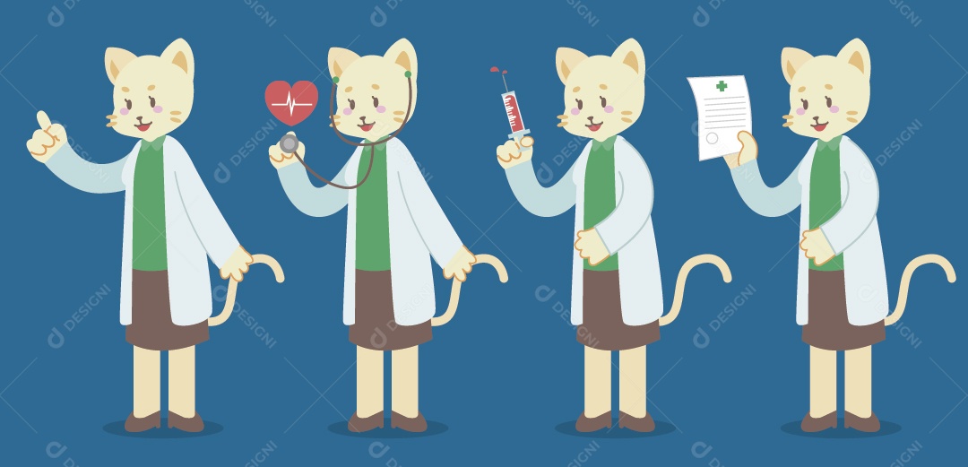 Animal Fazendo Atividades Ilustração Vetor EPS