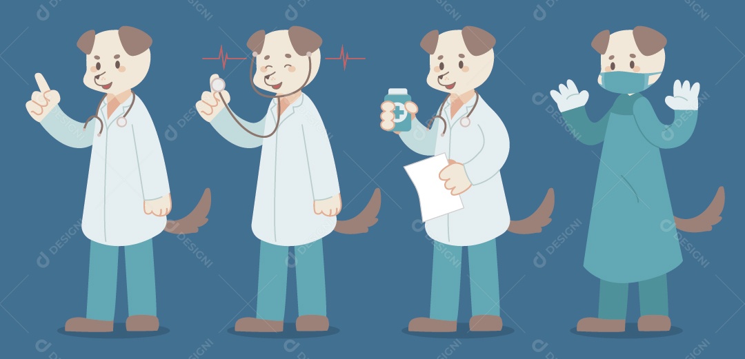 Animal Fazendo Atividades Ilustração Vetor EPS