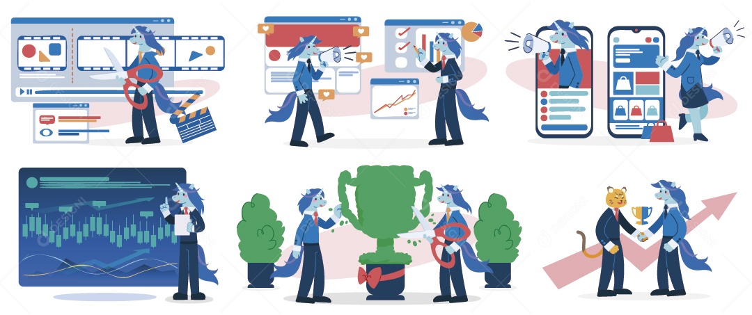 Animal Prensagem Ilustração Vetor EPS