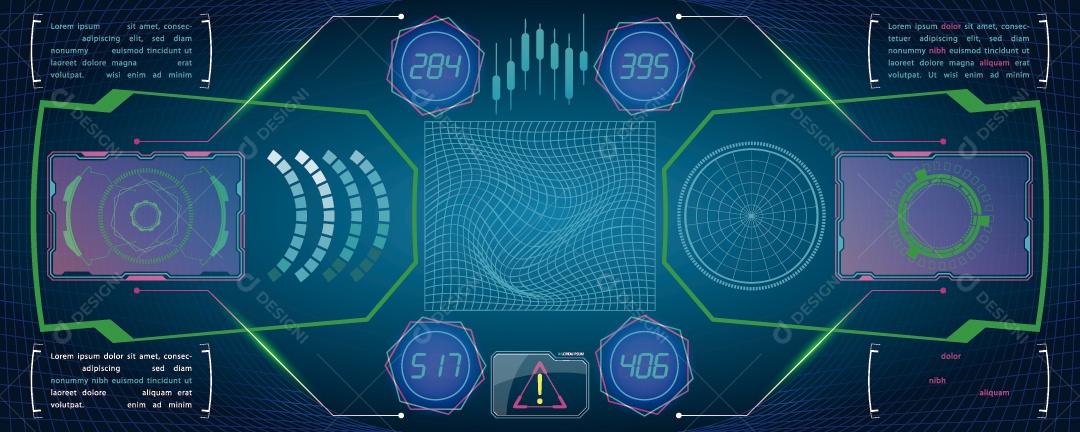 Painel Futurista Ilustração Vetor EPS