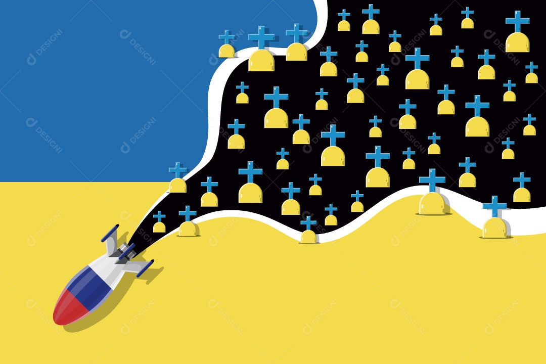 Ilustração da Guerra da Ucrânia Vetor EPS