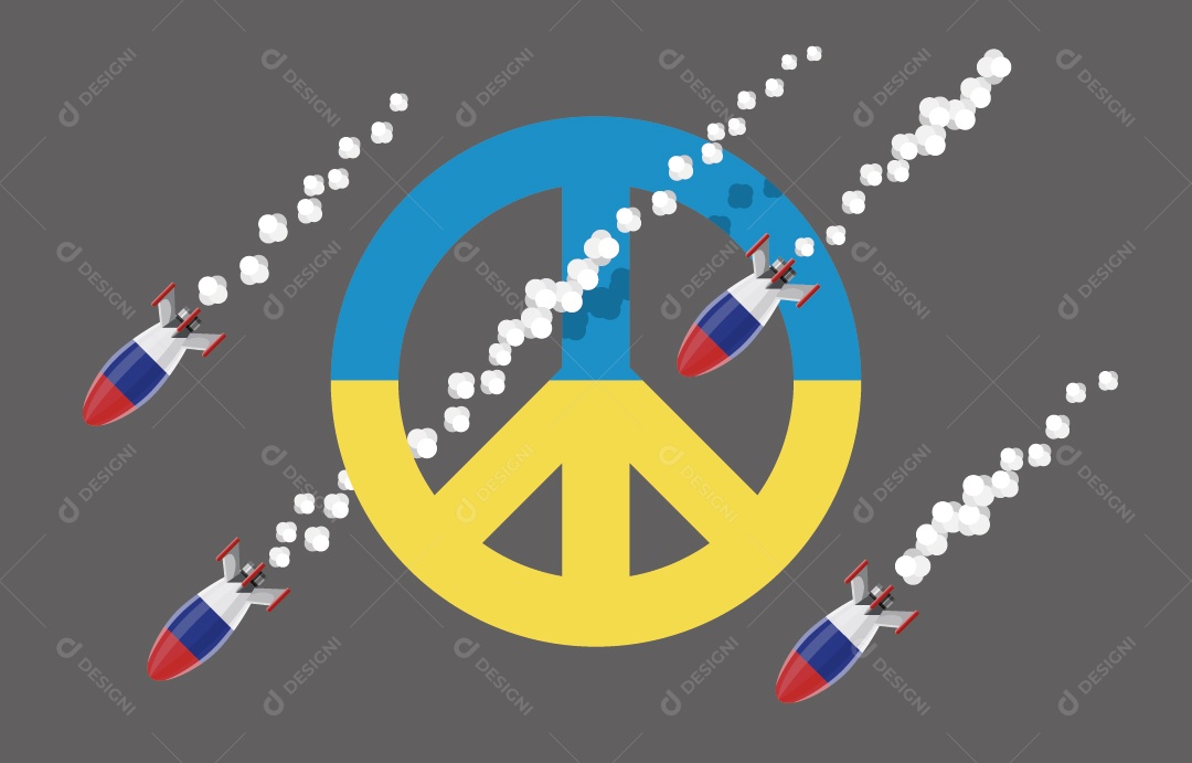 Ilustração da Guerra da Ucrânia Vetor EPS