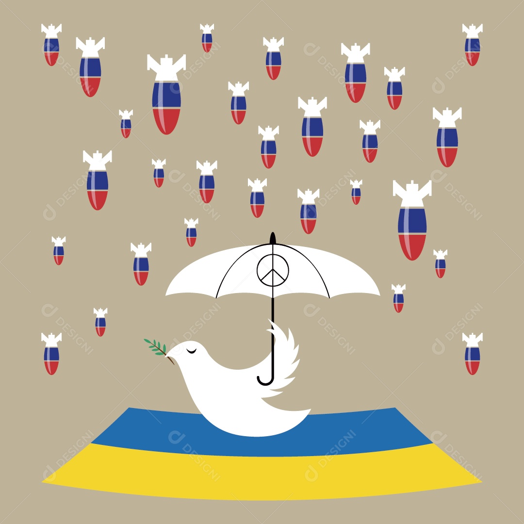 Ilustração da Guerra da Ucrânia Vetor EPS