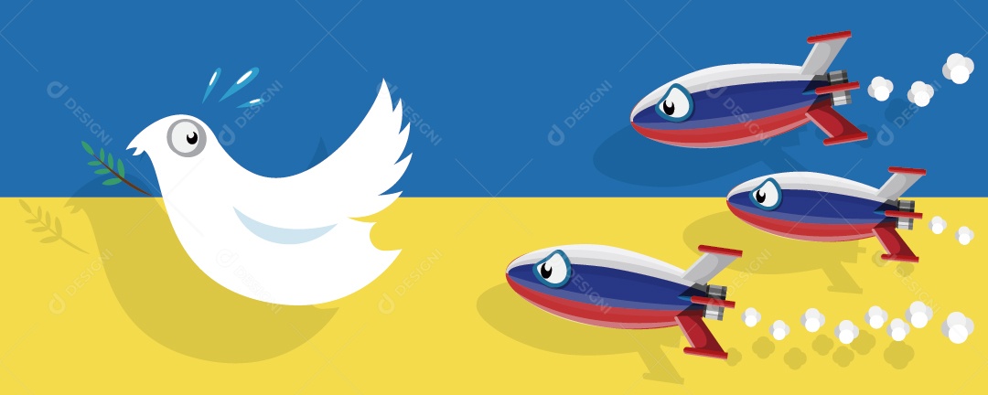 Ilustração da Guerra da Ucrânia Vetor EPS