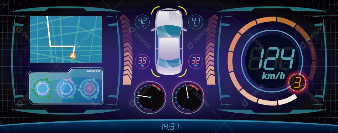 Painel Futurista Ilustração Vetor EPS