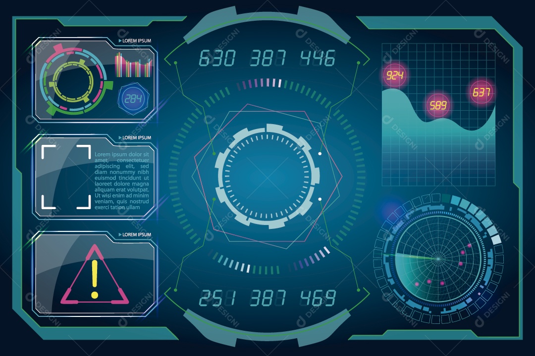 Painel Futurista Ilustração Vetor EPS