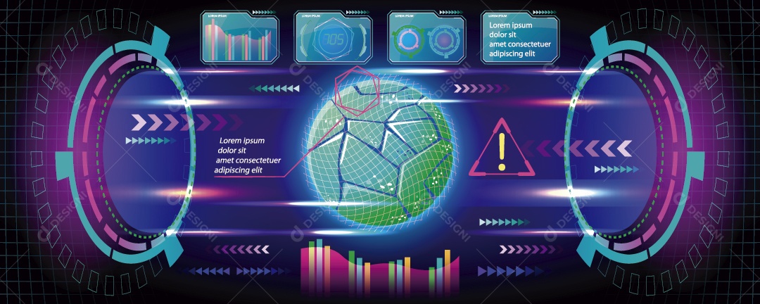 Painel Futurista Ilustração Vetor EPS