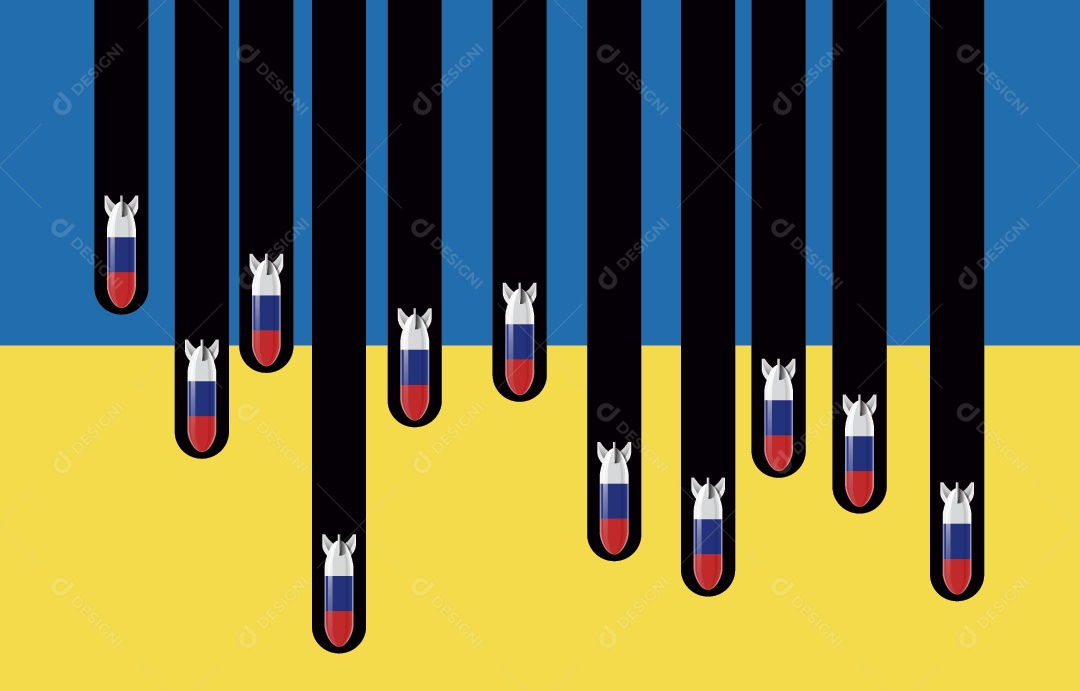 Ilustração da Guerra da Ucrânia Vetor EPS