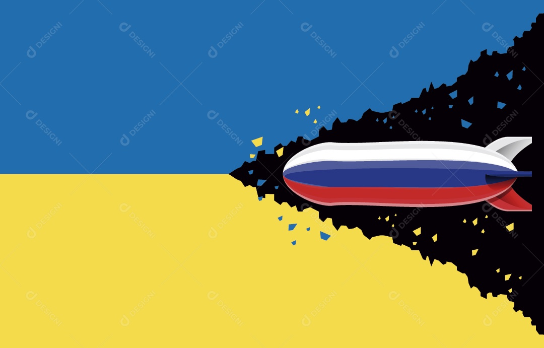 Ilustração da Guerra da Ucrânia Vetor EPS