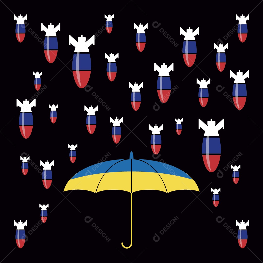 Ilustração da Guerra da Ucrânia Vetor EPS