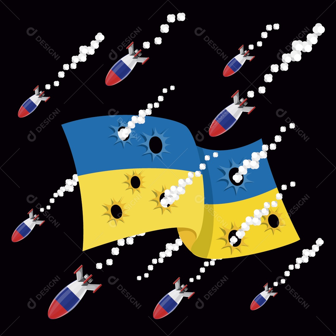 Ilustração da Guerra da Ucrânia Vetor EPS