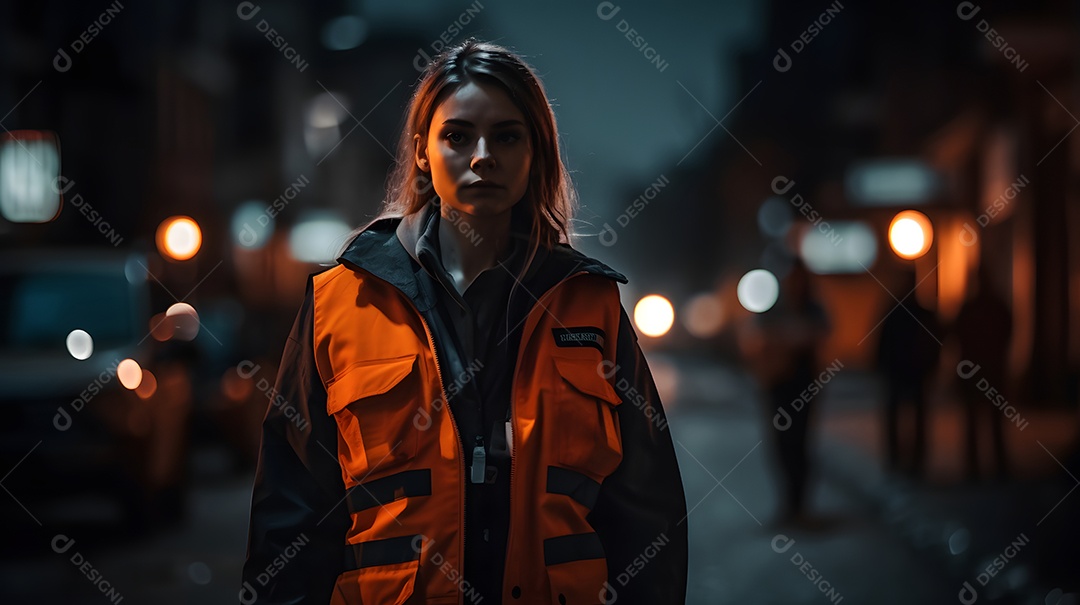 Vista de uma socorrista prestando socorro