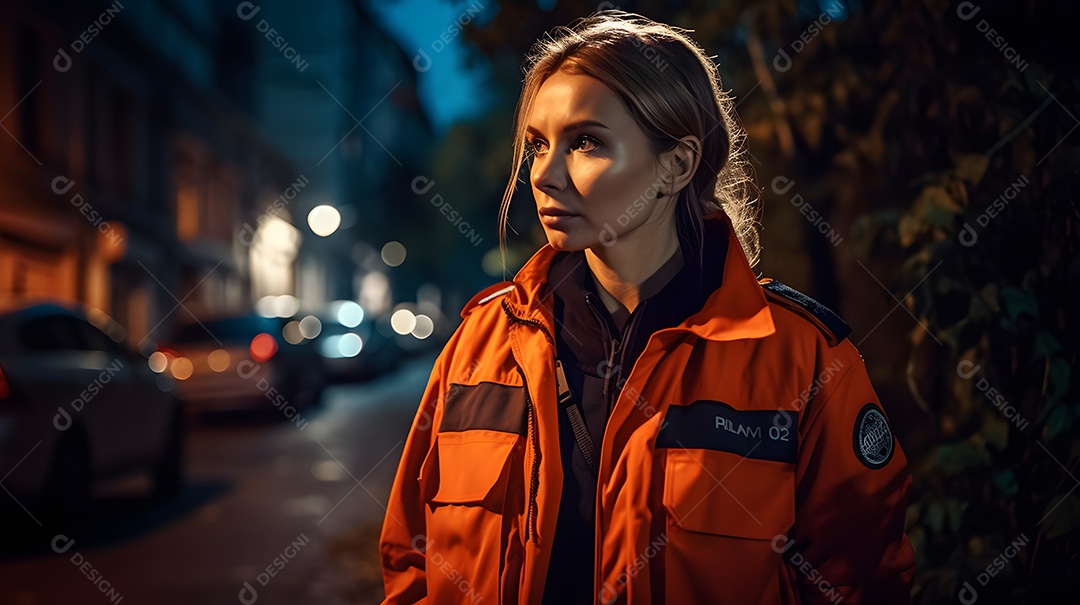 Vista de uma socorrista prestando socorro