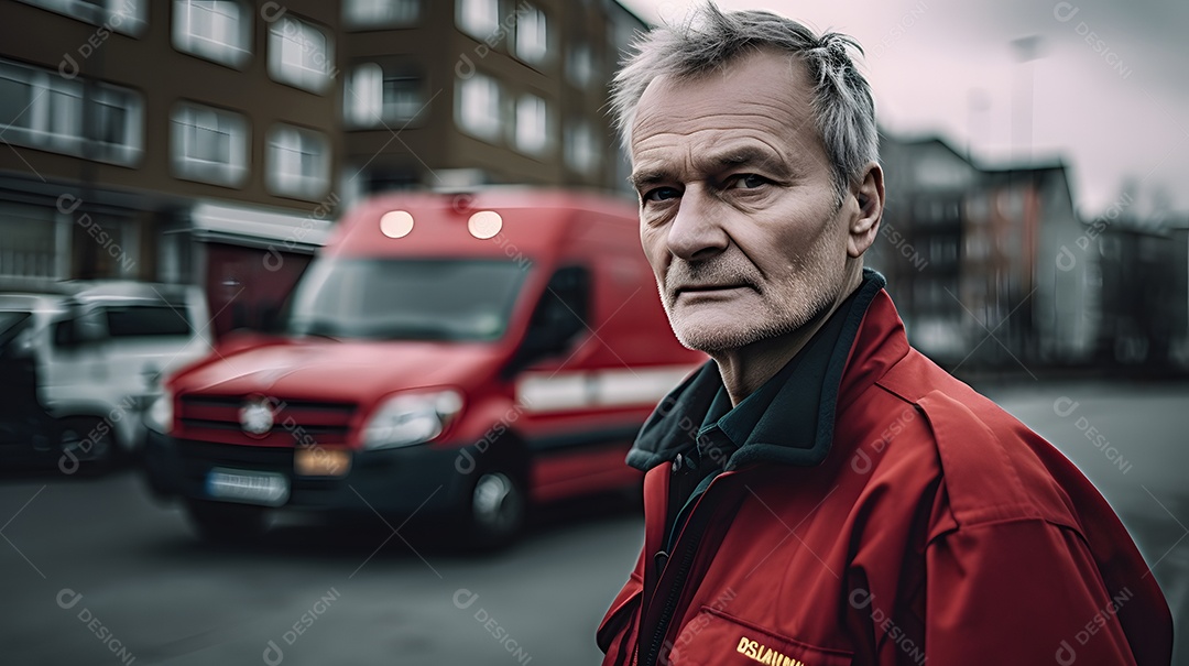 Vista de um socorrista prestando socorro