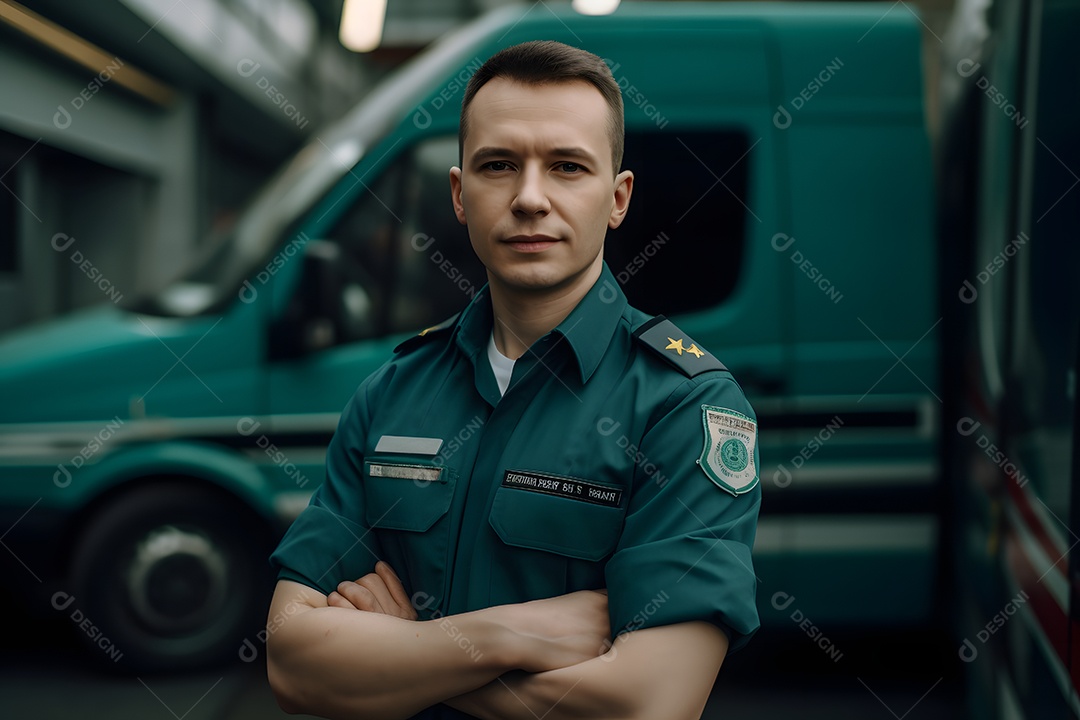 Vista de um socorrista prestando socorro