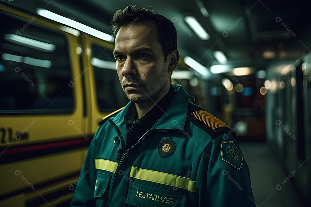 Vista de um socorrista prestando socorro