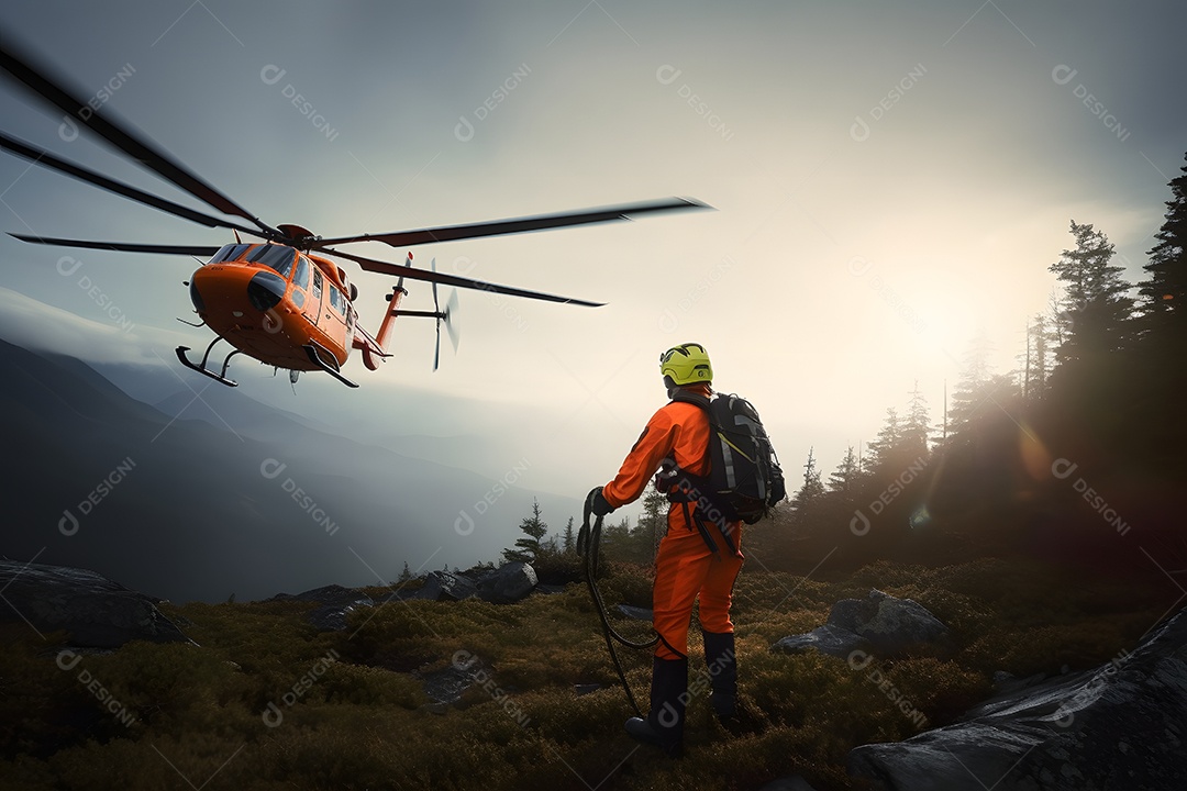 Vista do socorrista prestando socorro