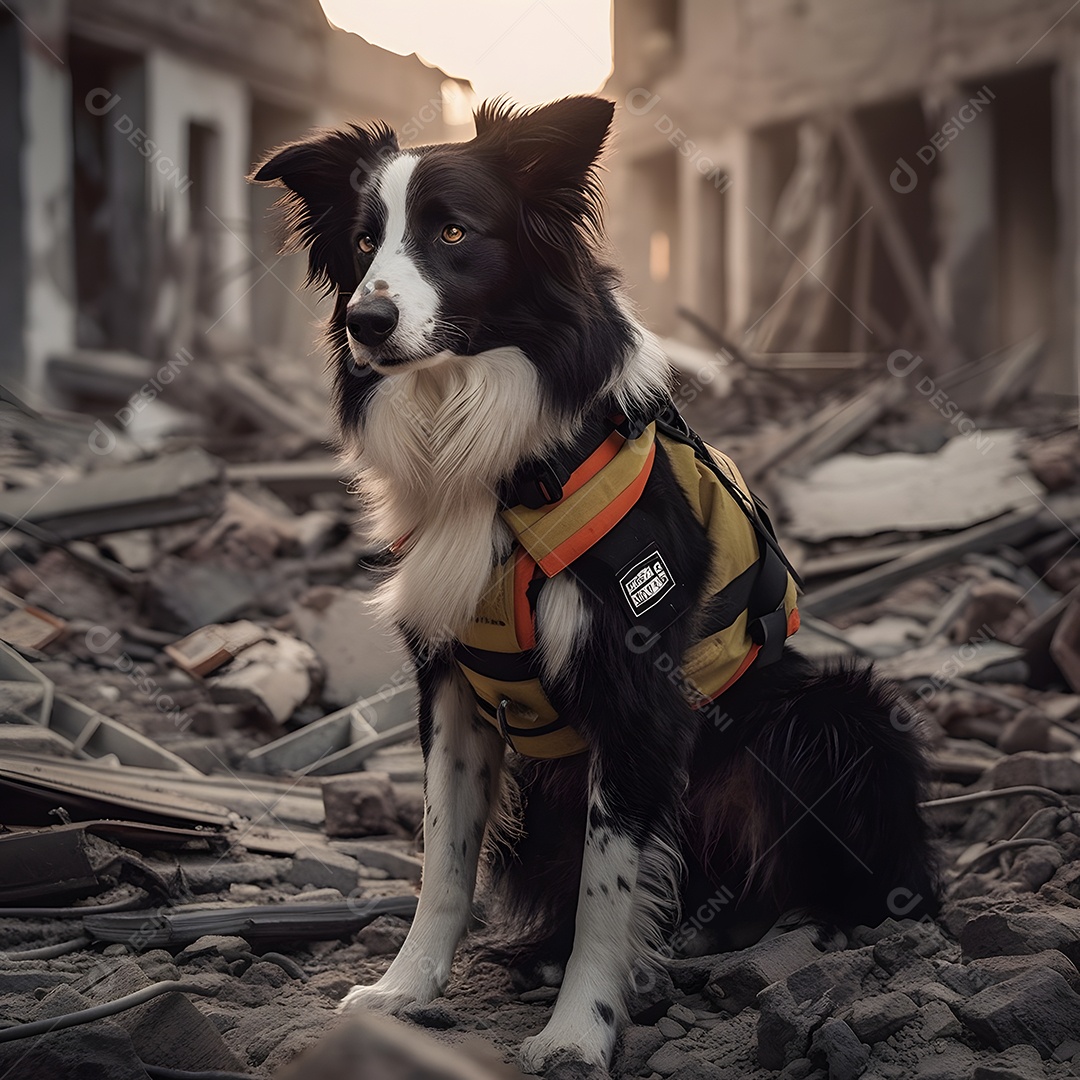 Cachorro ajudante de socorrista